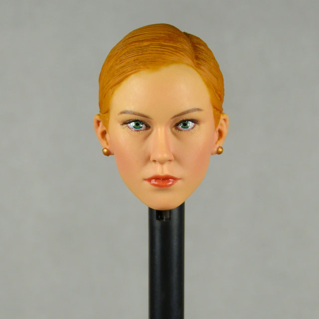 Kumik 1/6 Scale Female Head Sculpt Kristy With Orange Sculpted Hair - NT006 Image 1